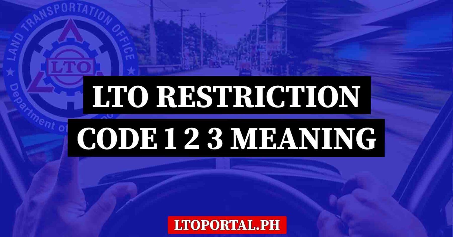 LTO Restriction Code 123 Meaning