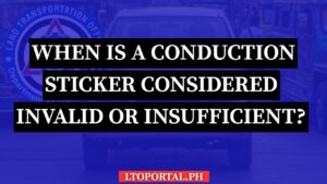 When Is a Conduction Sticker Considered Invalid or Insufficient?