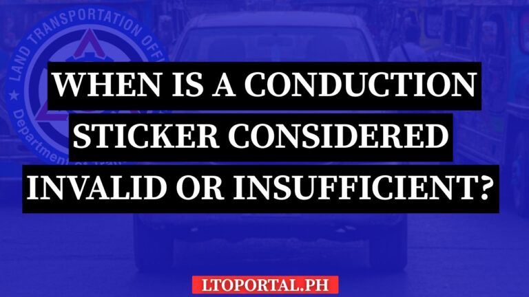 When Is a Conduction Sticker Considered Invalid or Insufficient?